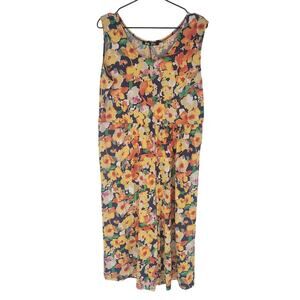 Bella Flore Womens Sz XL Knee Length Dress Bright Floral Print